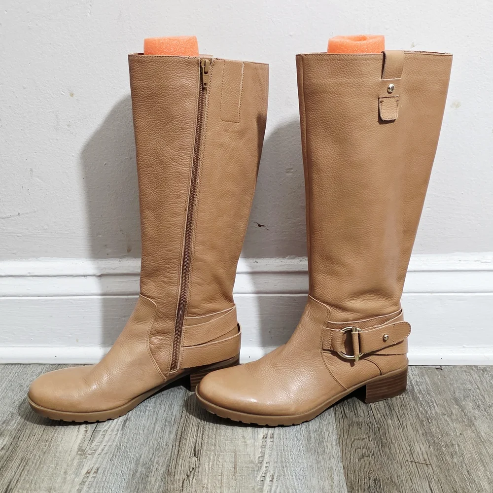 Nine West Tan Leather‎ Knee-High Boots